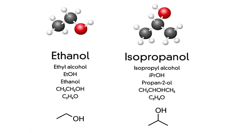 فرق ایزوپروپیل الکل با اتانول چیست